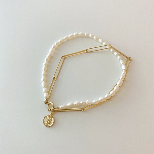 [silver925] Square pearl bracelet