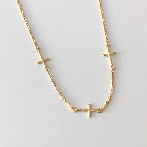 [silver925] Three cross necklace