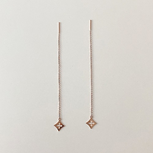 [14k gold] Cross Drop earring