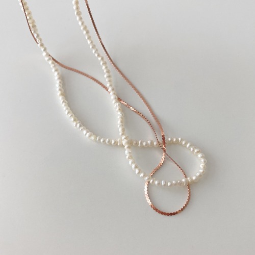 [silver925] Mini rose pearl necklace