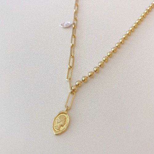 [silver 925] Square ball chain necklace